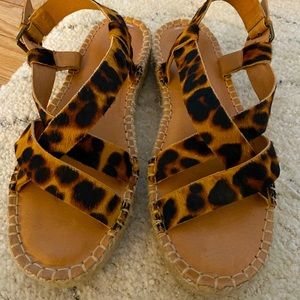 Madewell platform leopard sandals